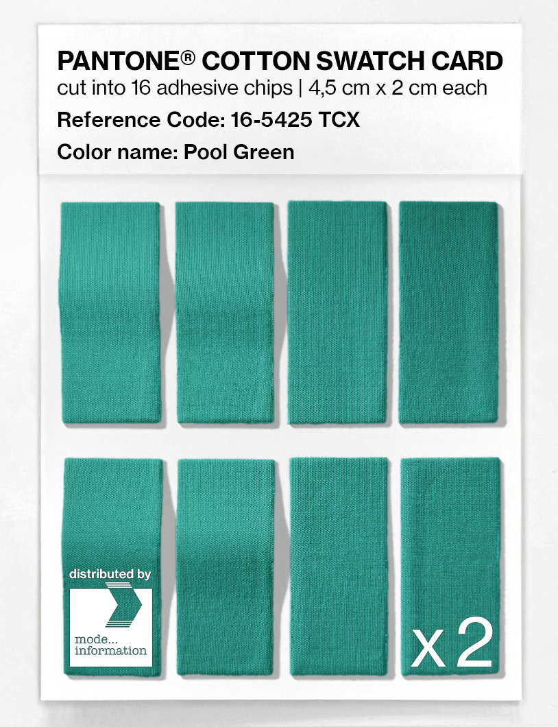 Product image 5 of the product “PANTONE® COTTON SWATCH CARD 16-5425 TCX Pool Green ”