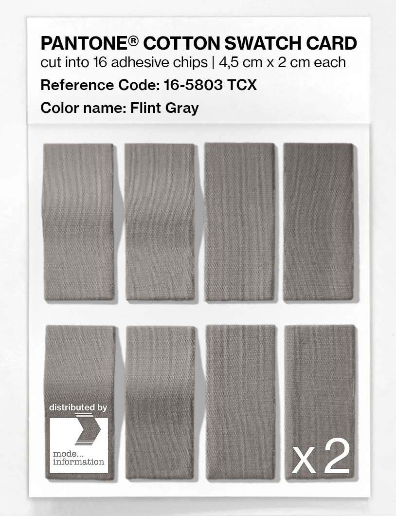 Product image 5 of the product “PANTONE® COTTON SWATCH CARD 16-5803 TCX Flint Gray ”