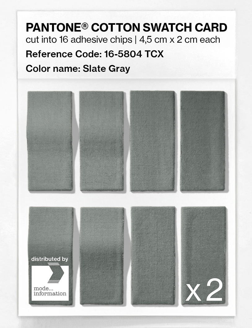 Product image 5 of the product “PANTONE® COTTON SWATCH CARD 16-5804 TCX Slate Gray ”