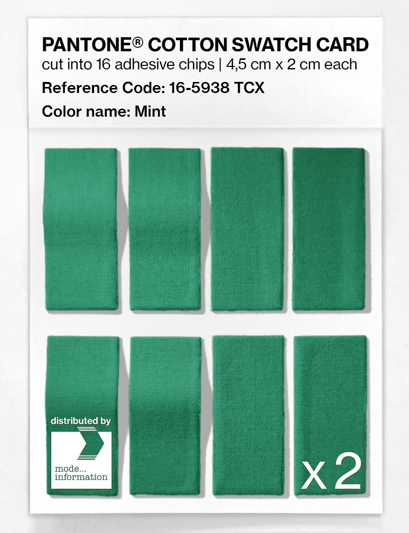 Product image 5 of the product “PANTONE® COTTON SWATCH CARD 16-5938 TCX Mint ”