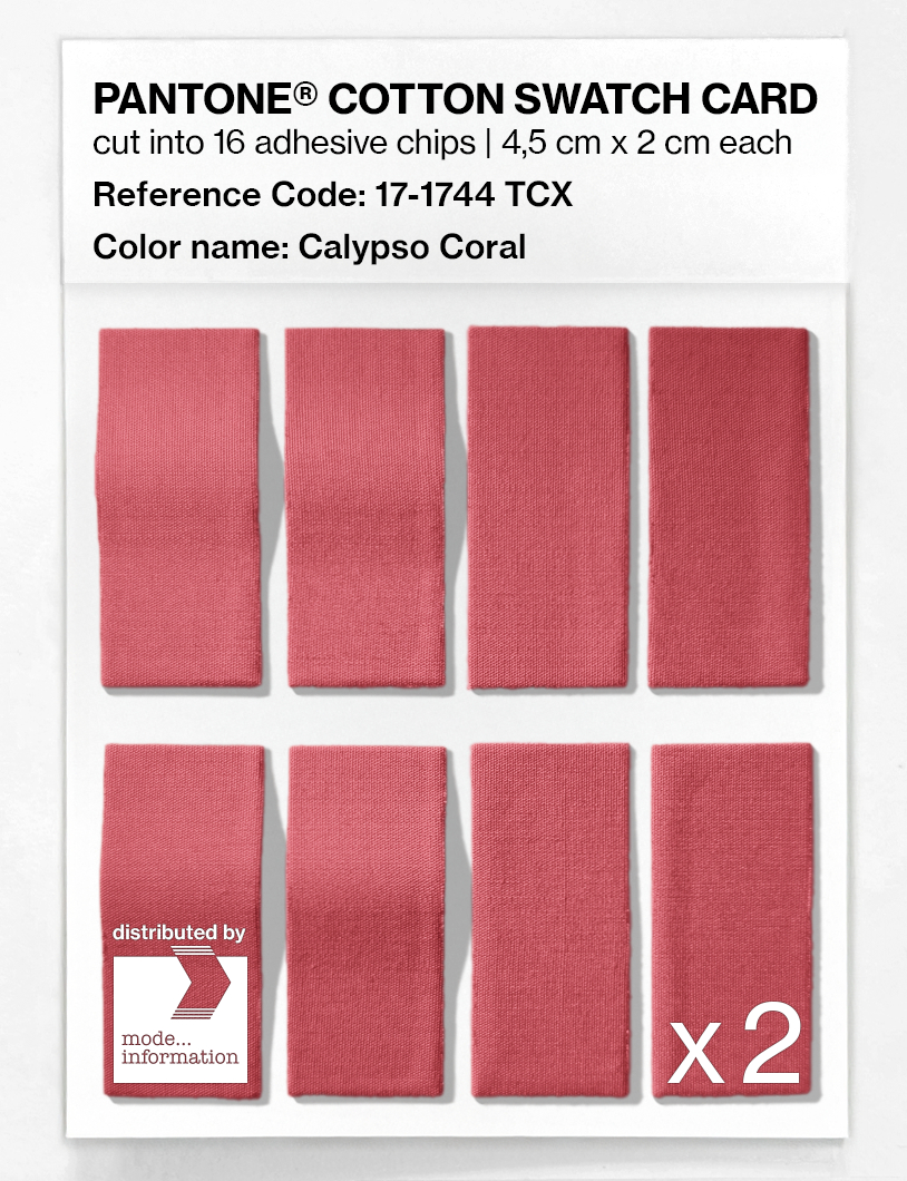 Product image 5 of the product “PANTONE® COTTON SWATCH CARD 17-1744 TCX Calypso Coral ”