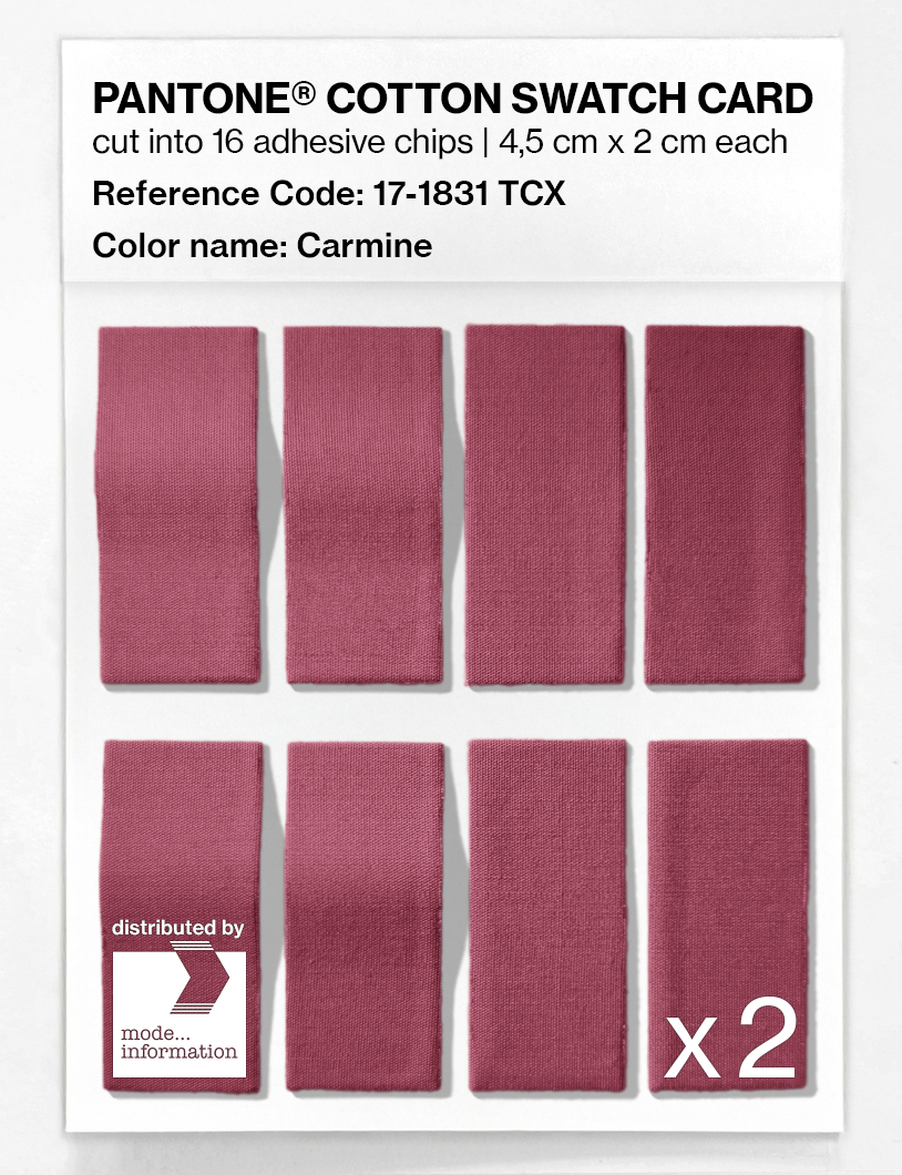 Product image 5 of the product “PANTONE® COTTON SWATCH CARD 17-1831 TCX Carmine ”