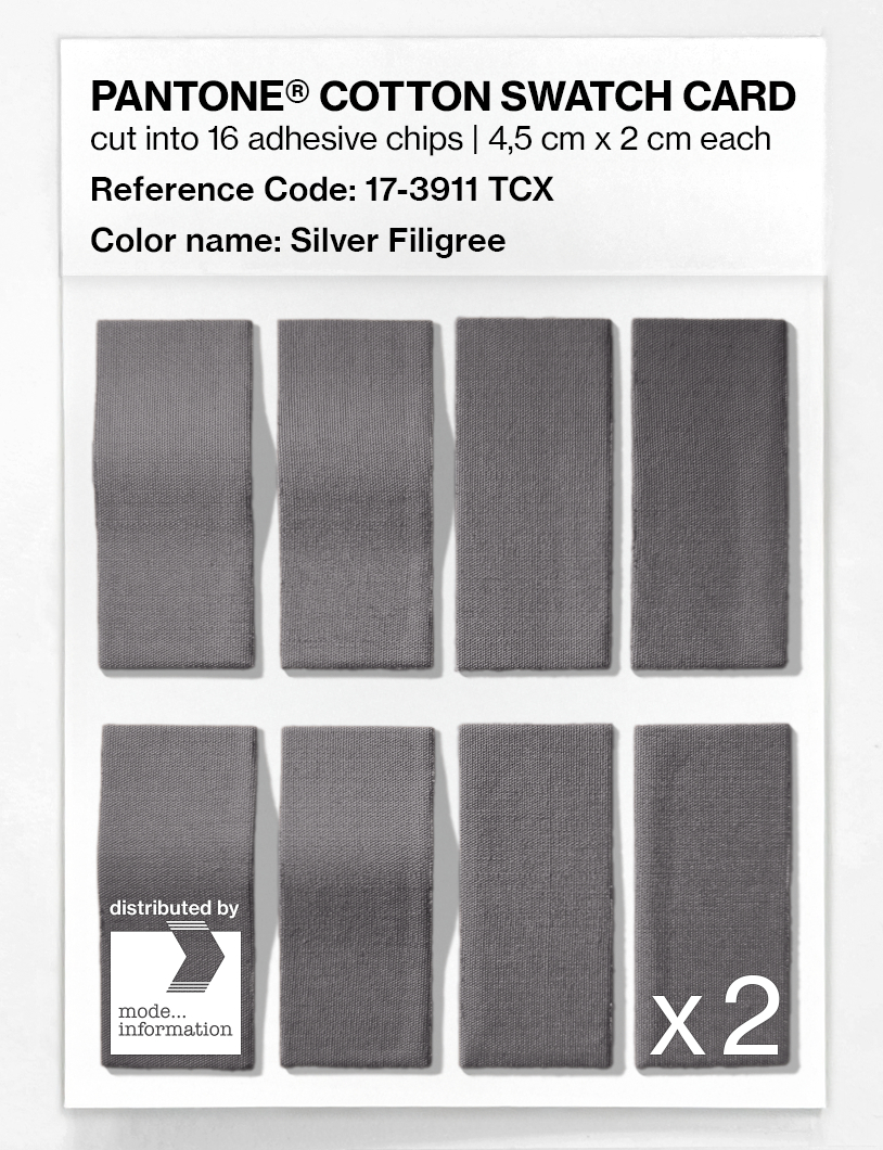 Product image 5 of the product “PANTONE® COTTON SWATCH CARD 17-3911 TCX Silver Filigree ”