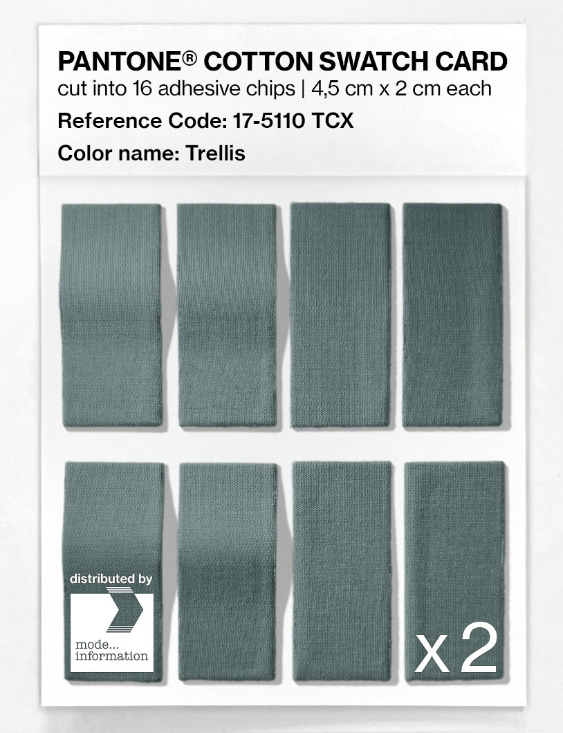 Product image 5 of the product “PANTONE® COTTON SWATCH CARD 17-5110 TCX Trellis ”