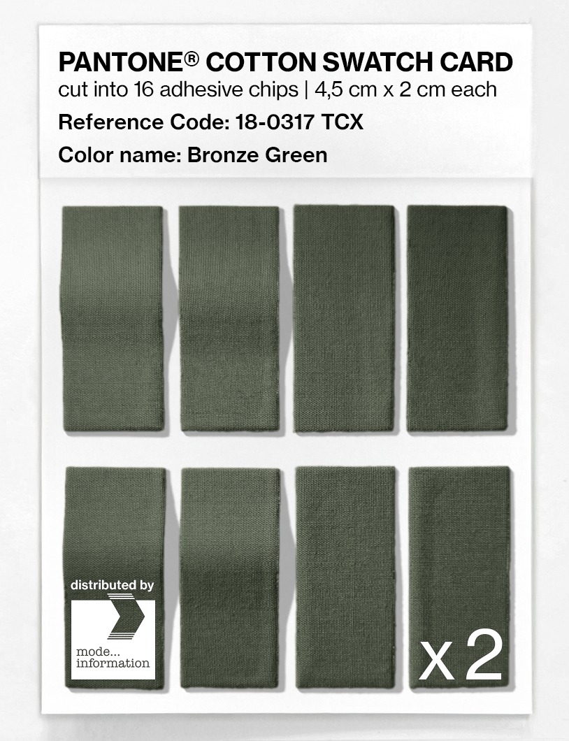 Product image 5 of the product “PANTONE® COTTON SWATCH CARD 18-0317 TCX Bronze Green ”