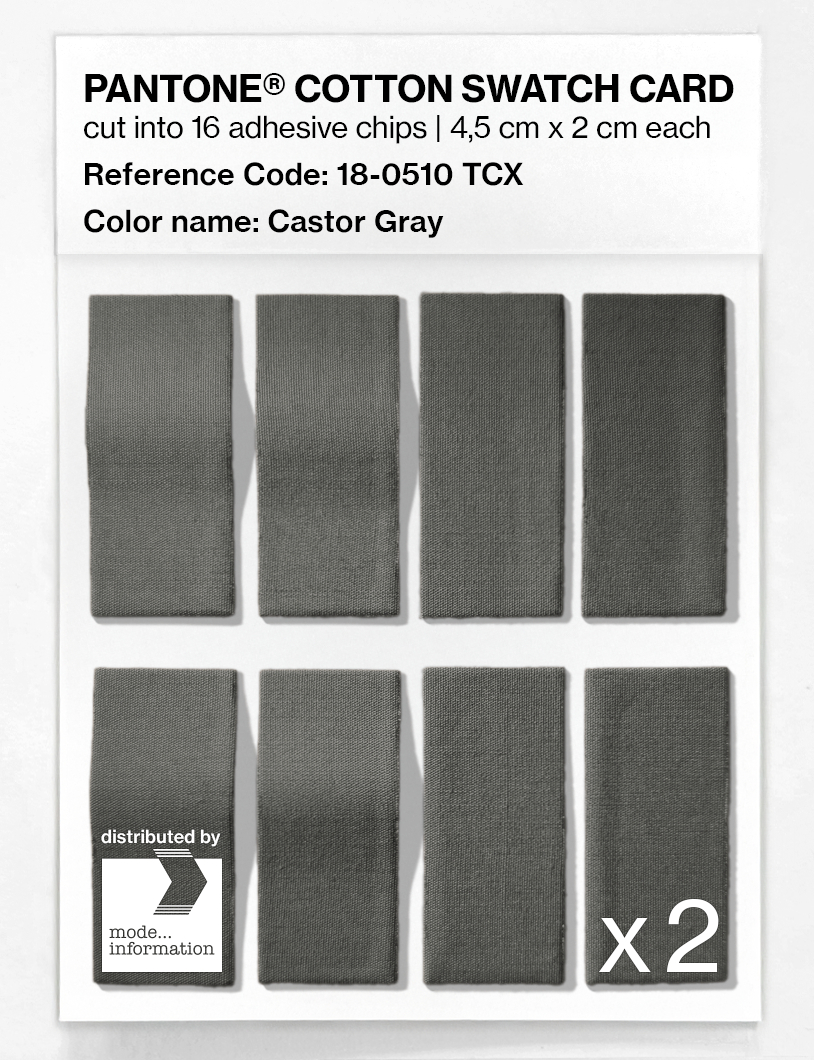 Product image 5 of the product “PANTONE® COTTON SWATCH CARD 18-0510 TCX Castor Gray ”