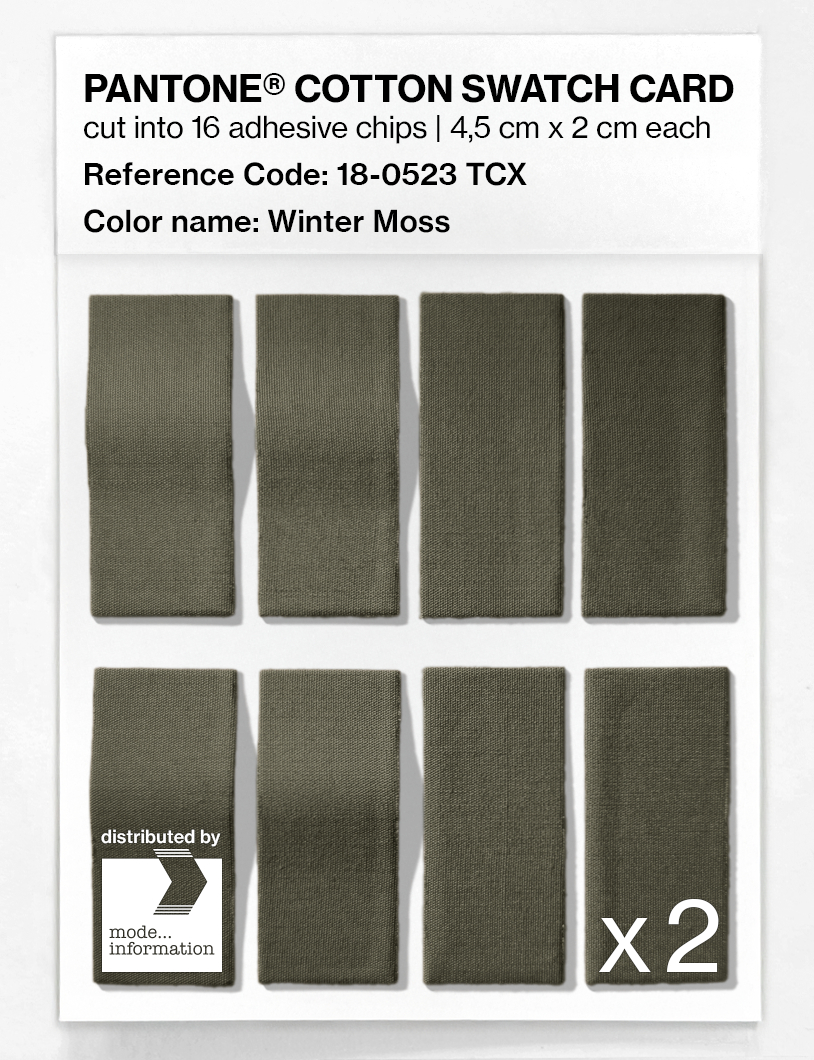 Product image 5 of the product “PANTONE® COTTON SWATCH CARD 18-0523 TCX Winter Moss ”