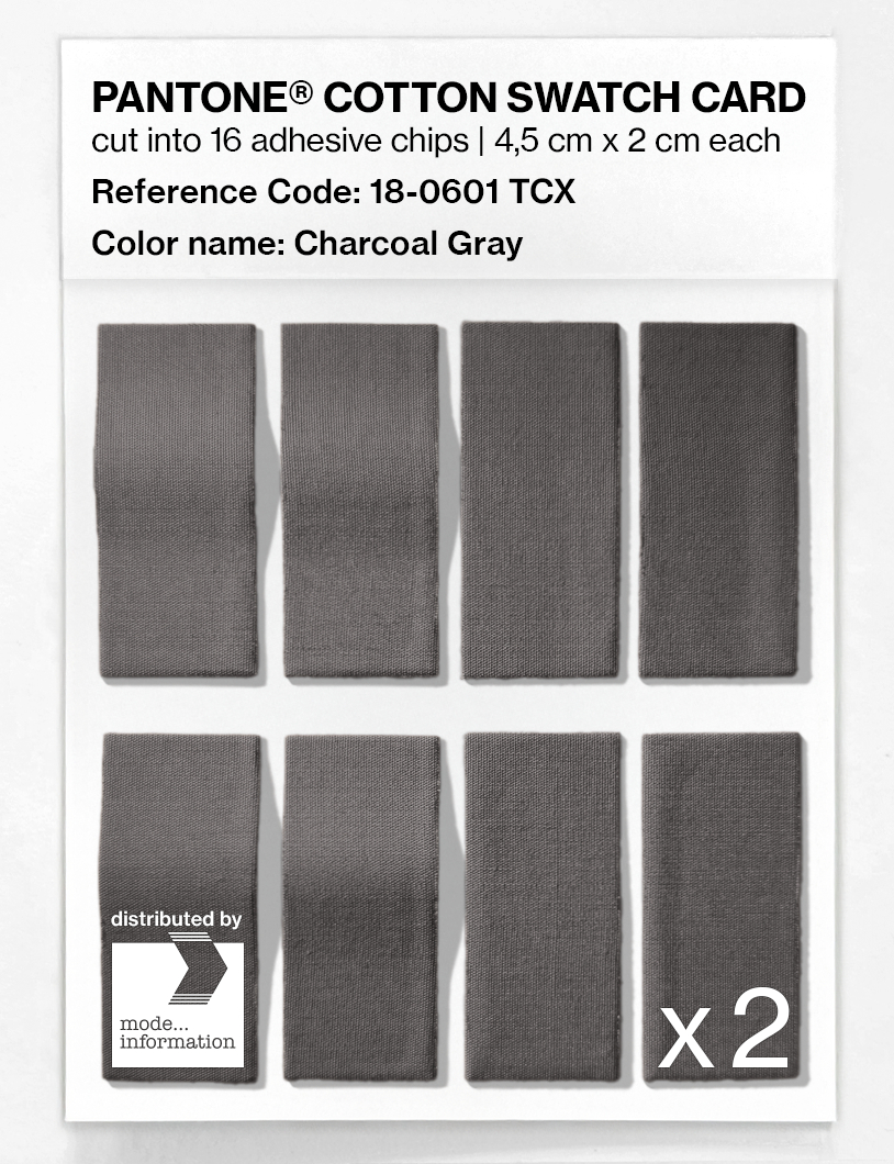 Product image 5 of the product “PANTONE® COTTON SWATCH CARD 18-0601 TCX Charcoal Gray ”