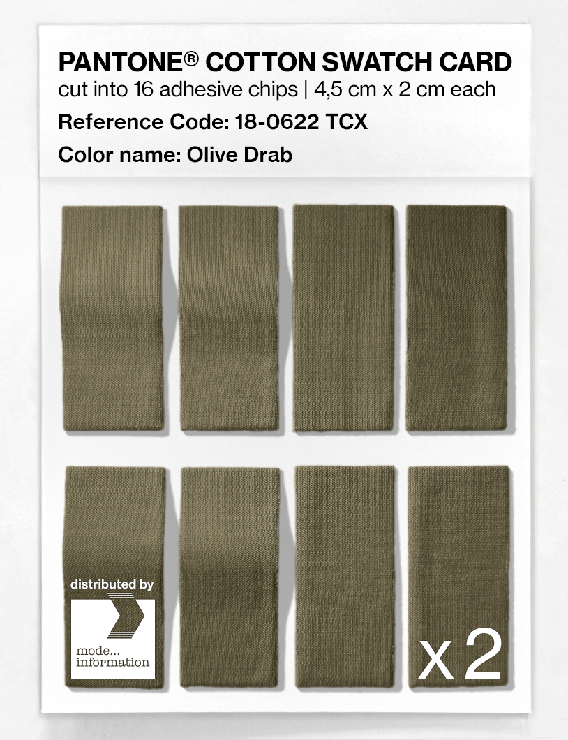 Product image 5 of the product “PANTONE® COTTON SWATCH CARD 18-0622 TCX Olive Drab ”