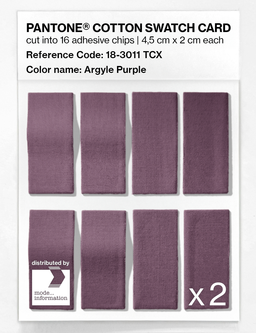 Product image 5 of the product “PANTONE® COTTON SWATCH CARD 18-3011 TCX Argyle Purple ”