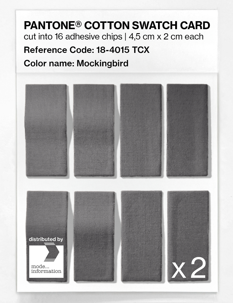 Product image 5 of the product “PANTONE® COTTON SWATCH CARD 18-4015 TCX Mockingbird ”
