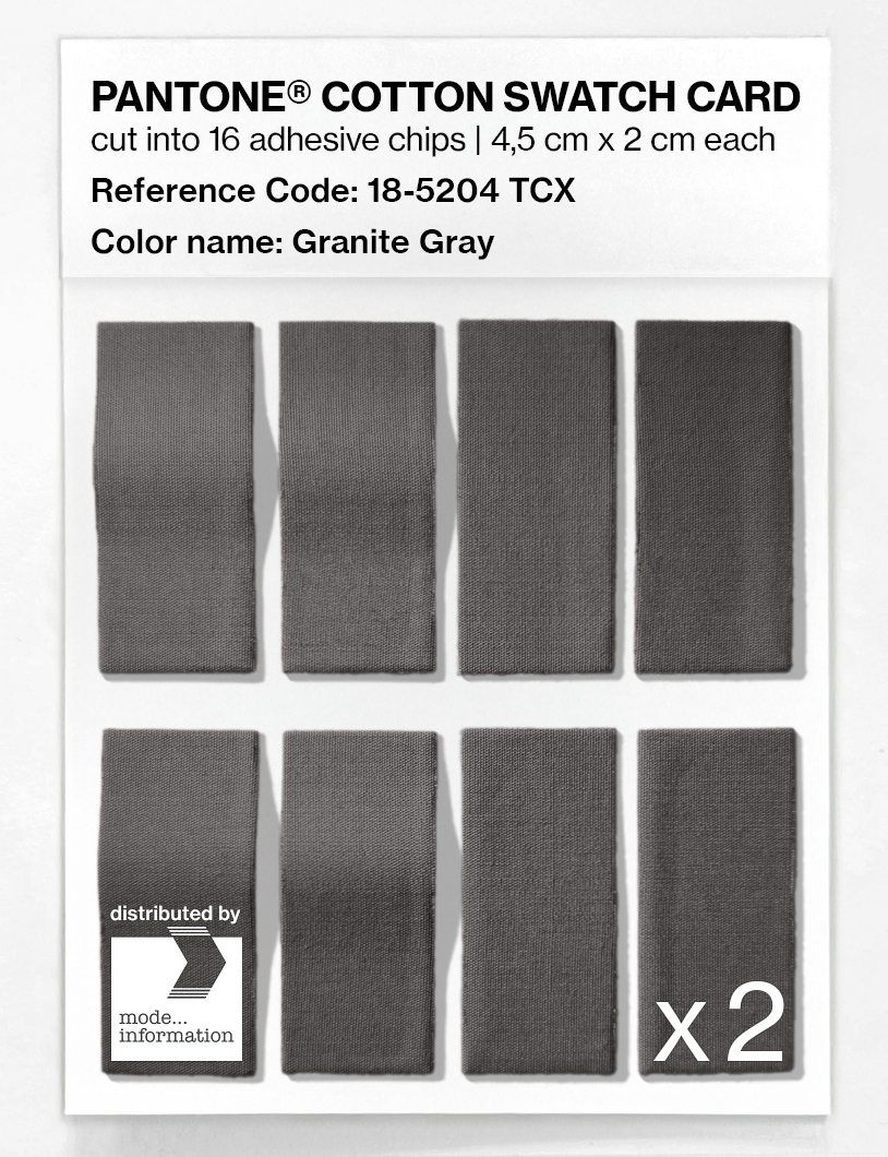 Product image 5 of the product “PANTONE® COTTON SWATCH CARD 18-5204 TCX Granite Gray ”