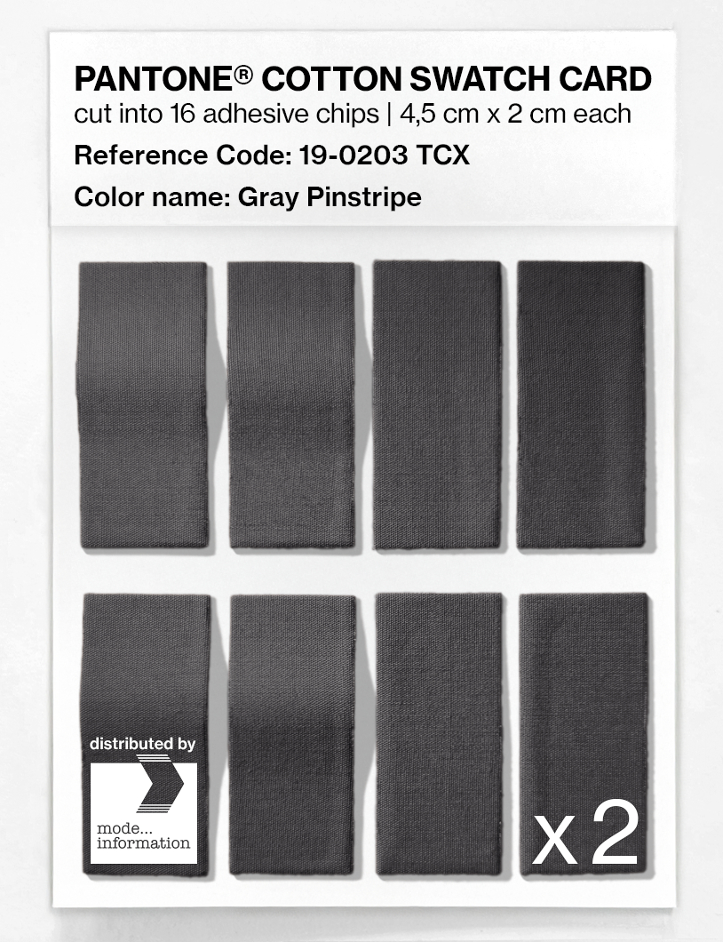 Product image 5 of the product “PANTONE® COTTON SWATCH CARD 19-0203 TCX Gray Pinstripe ”