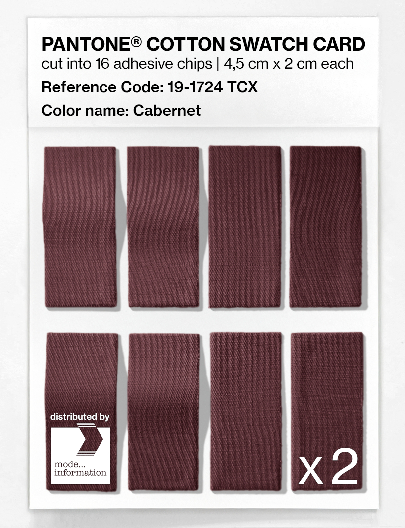 Product image 5 of the product “PANTONE® COTTON SWATCH CARD 19-1724 TCX Cabernet ”