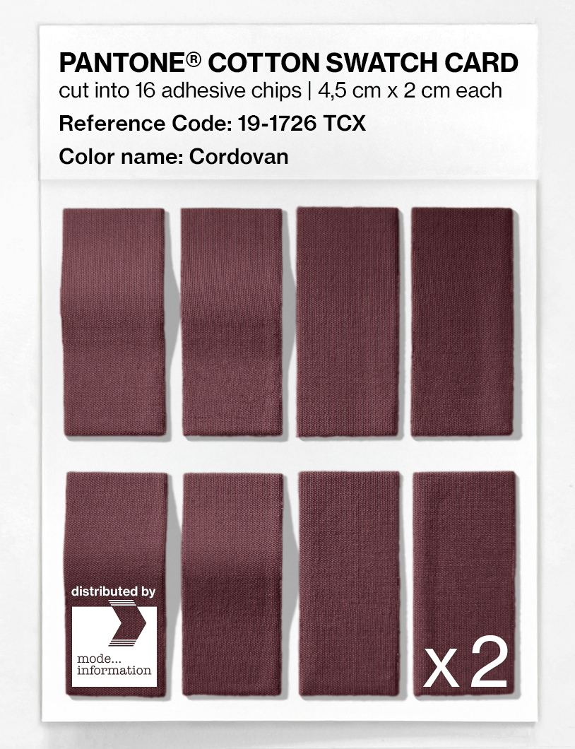 Product image 5 of the product “PANTONE® COTTON SWATCH CARD 19-1726 TCX Cordovan ”