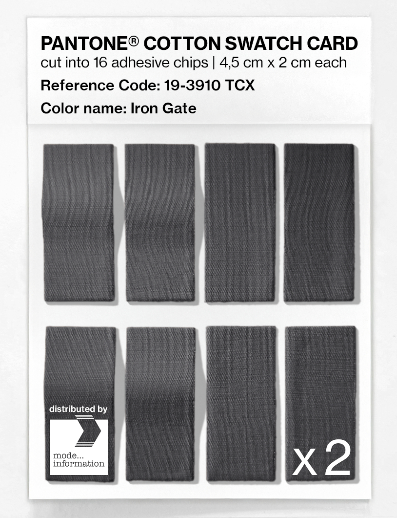 Product image 5 of the product “PANTONE® COTTON SWATCH CARD 19-3910 TCX Iron Gate ”
