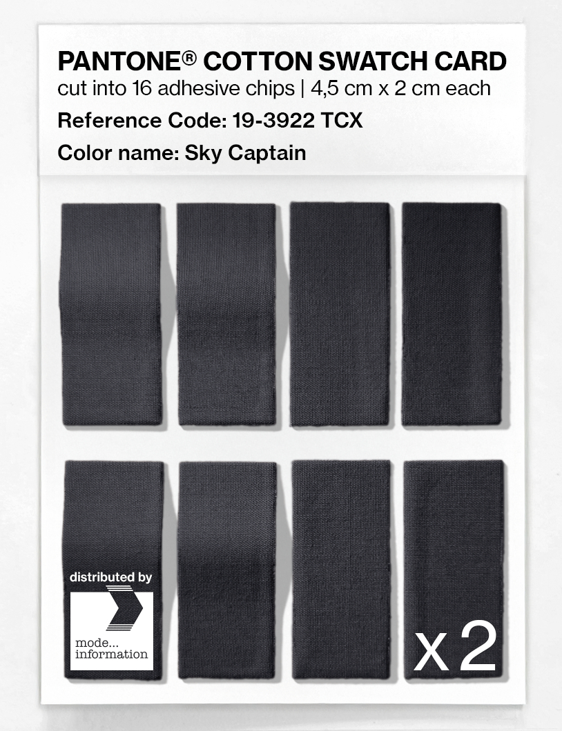 Product image 5 of the product “PANTONE® COTTON SWATCH CARD 19-3922 TCX Sky Captain ”