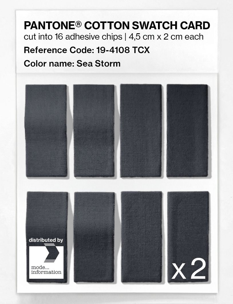 Product image 5 of the product “PANTONE® COTTON SWATCH CARD 19-4108 TCX Sea Storm ”