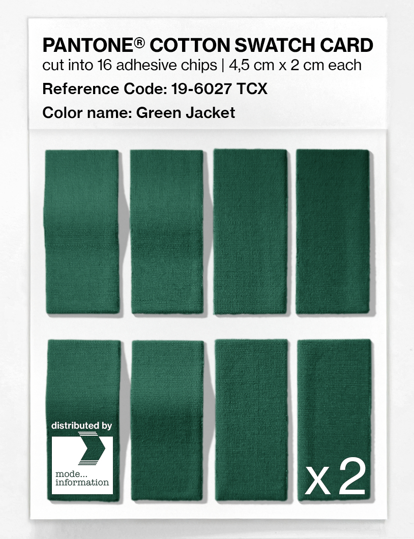 Product image 5 of the product “PANTONE® COTTON SWATCH CARD 19-6027 TCX Green Jacket ”