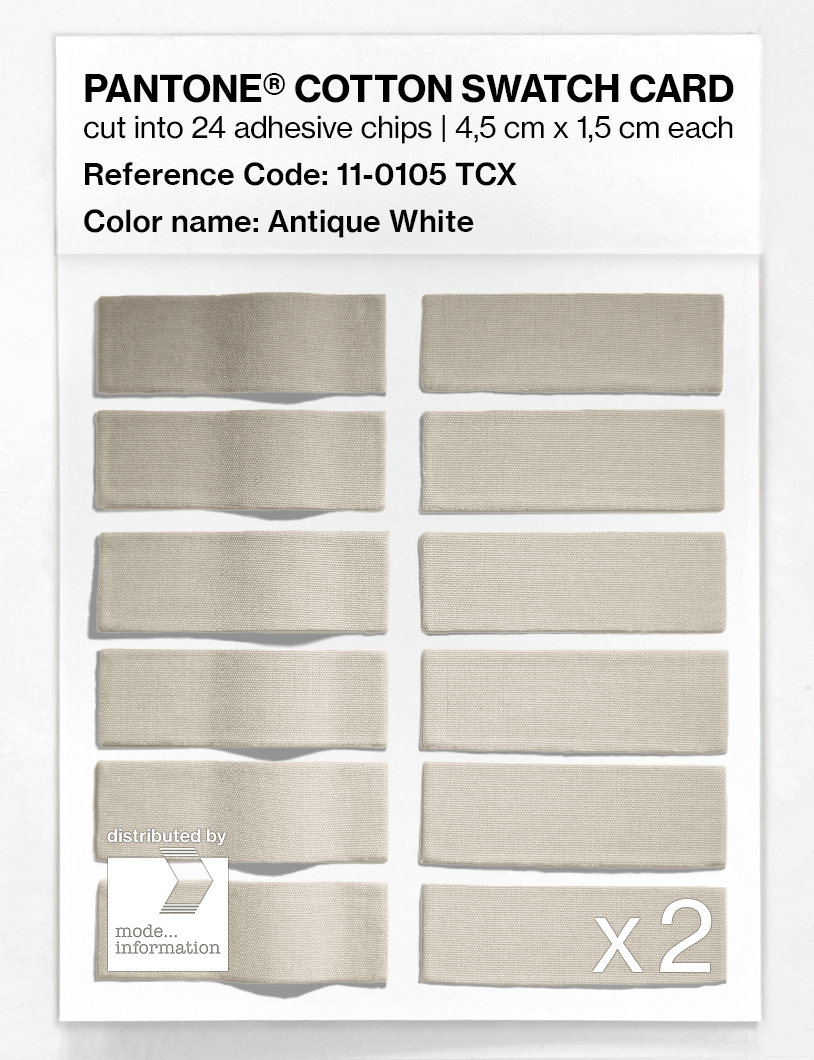 Product image 6 of the product “PANTONE® COTTON SWATCH CARD 11-0105 TCX Antique White ”