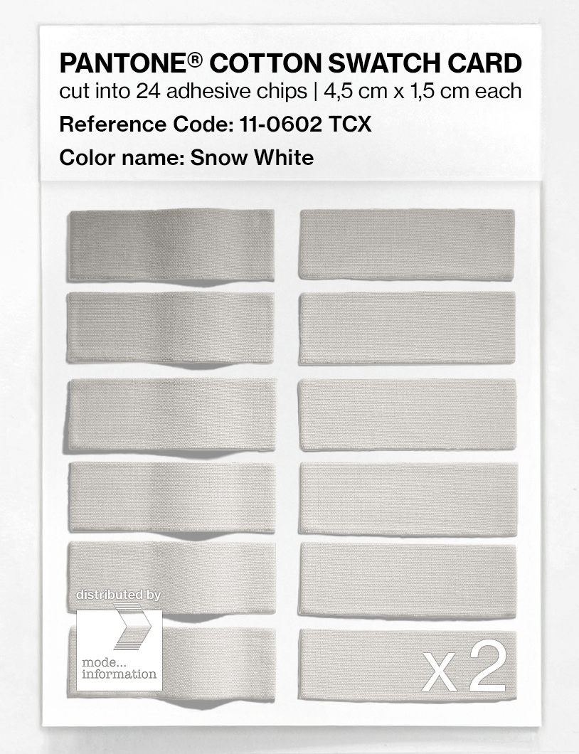 Product image 6 of the product “PANTONE® COTTON SWATCH CARD 11-0602 TCX Snow White ”