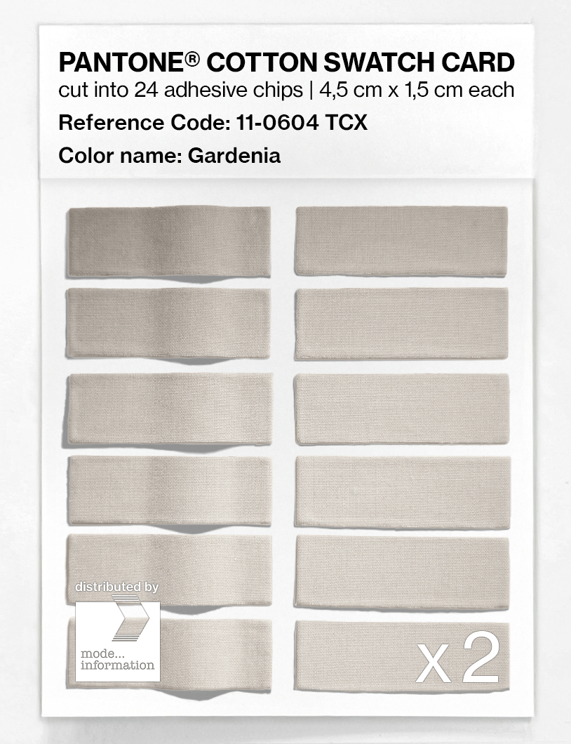 Product image 6 of the product “PANTONE® COTTON SWATCH CARD 11-0604 TCX Gardenia ”