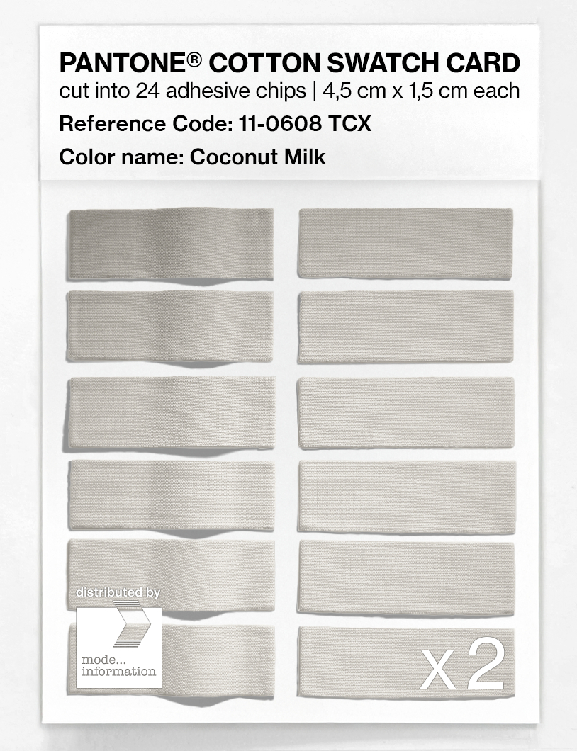 Product image 6 of the product “PANTONE® COTTON SWATCH CARD 11-0608 TCX Coconut Milk ”
