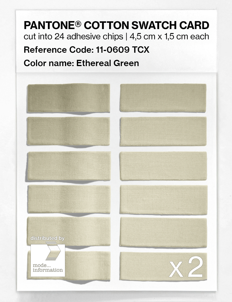 Product image 6 of the product “PANTONE® COTTON SWATCH CARD 11-0609 TCX Ethereal Green ”