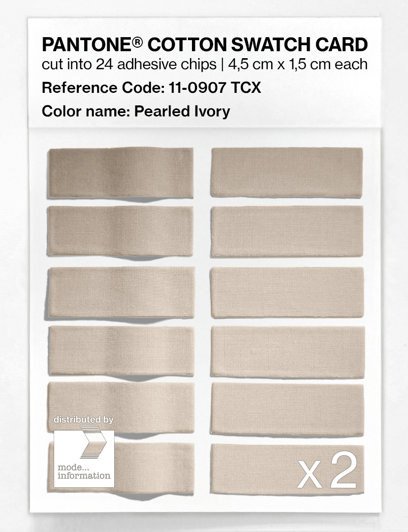 Product image 6 of the product “PANTONE® COTTON SWATCH CARD 11-0907 TCX Pearled Ivory ”