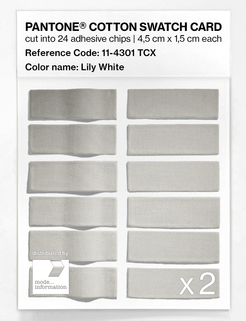 Product image 6 of the product “PANTONE® COTTON SWATCH CARD 11-4301 TCX Lily White ”