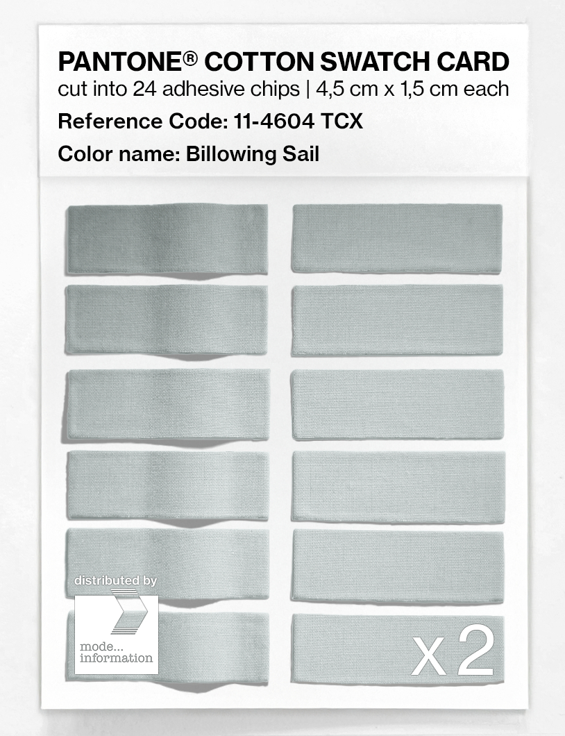 Product image 6 of the product “PANTONE® COTTON SWATCH CARD 11-4604 TCX Billowing Sail ”