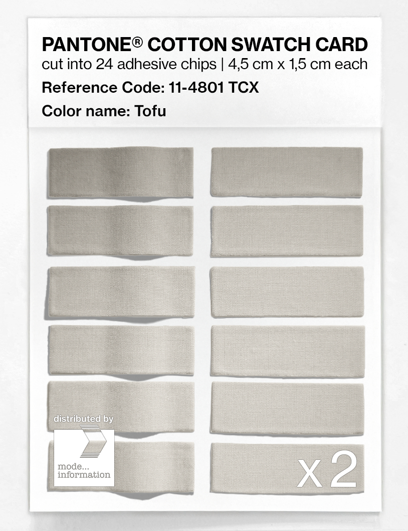 Product image 6 of the product “PANTONE® COTTON SWATCH CARD 11-4801 TCX Tofu ”