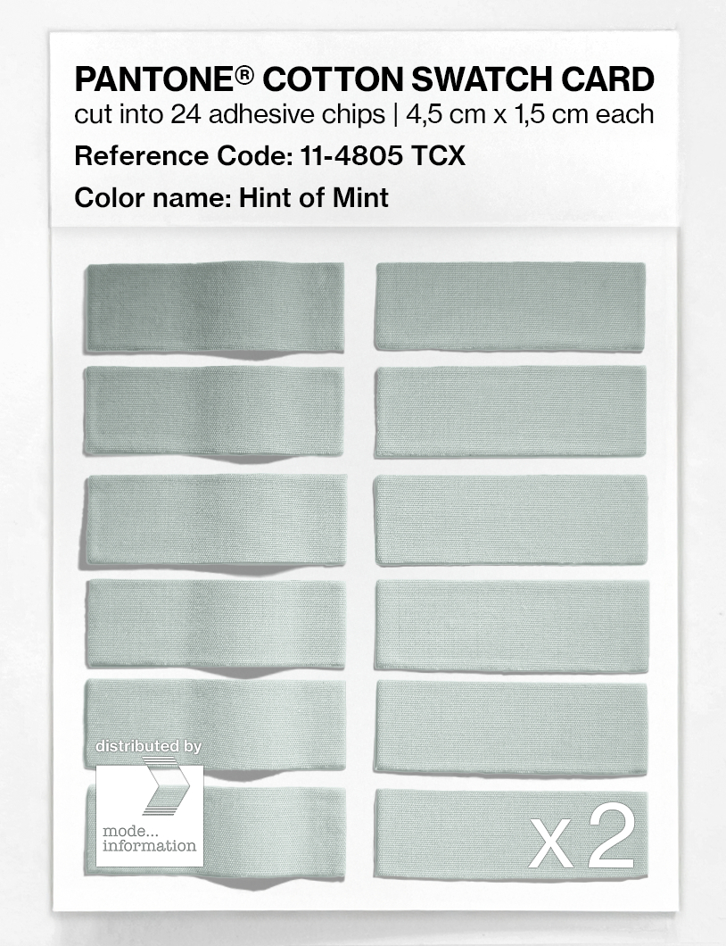 Product image 6 of the product “PANTONE® COTTON SWATCH CARD 11-4805 TCX Hint of Mint ”