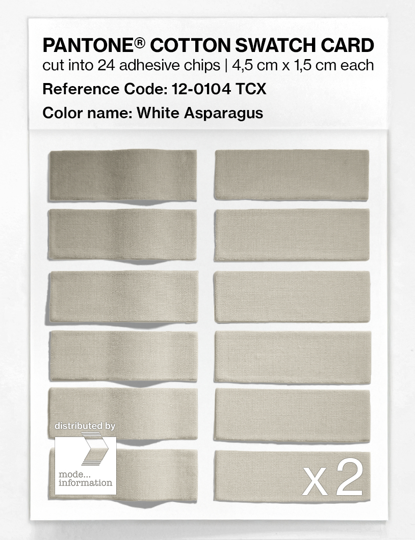 Product image 6 of the product “PANTONE® COTTON SWATCH CARD 12-0104 TCX White Asparagus ”