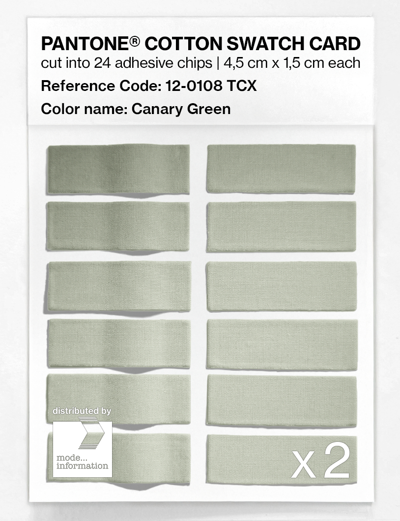 Product image 6 of the product “PANTONE® COTTON SWATCH CARD 12-0108 TCX Canary Green ”