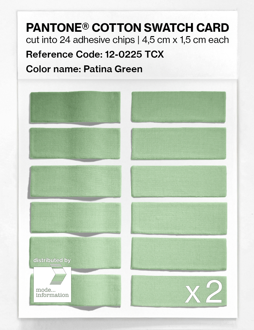 Product image 6 of the product “PANTONE® COTTON SWATCH CARD 12-0225 TCX Patina Green ”