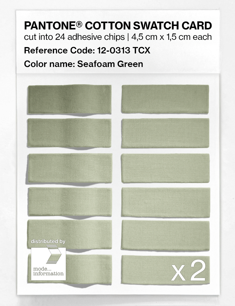 Product image 6 of the product “PANTONE® COTTON SWATCH CARD 12-0313 TCX Seafoam Green ”