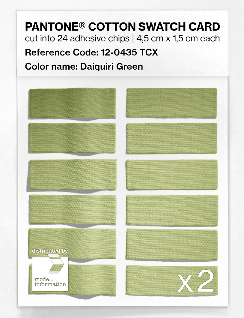 Product image 6 of the product “PANTONE® COTTON SWATCH CARD 12-0435 TCX Daiquiri Green ”