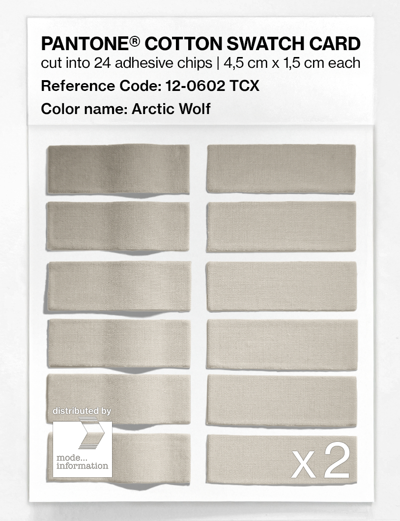 Product image 6 of the product “PANTONE® COTTON SWATCH CARD 12-0602 TCX Arctic Wolf ”