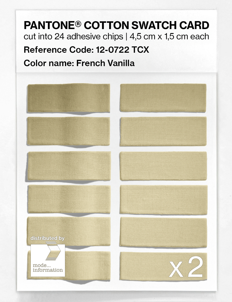 Product image 6 of the product “PANTONE® COTTON SWATCH CARD 12-0722 TCX French Vanilla ”