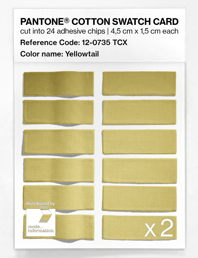 Product image 6 of the product “PANTONE® COTTON SWATCH CARD 12-0735 TCX Yellowtail ”