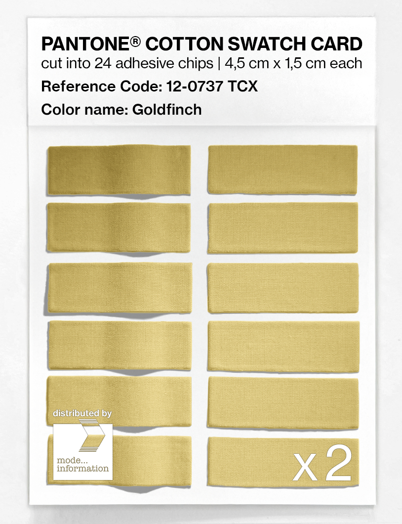 Product image 6 of the product “PANTONE® COTTON SWATCH CARD 12-0737 TCX Goldfinch ”