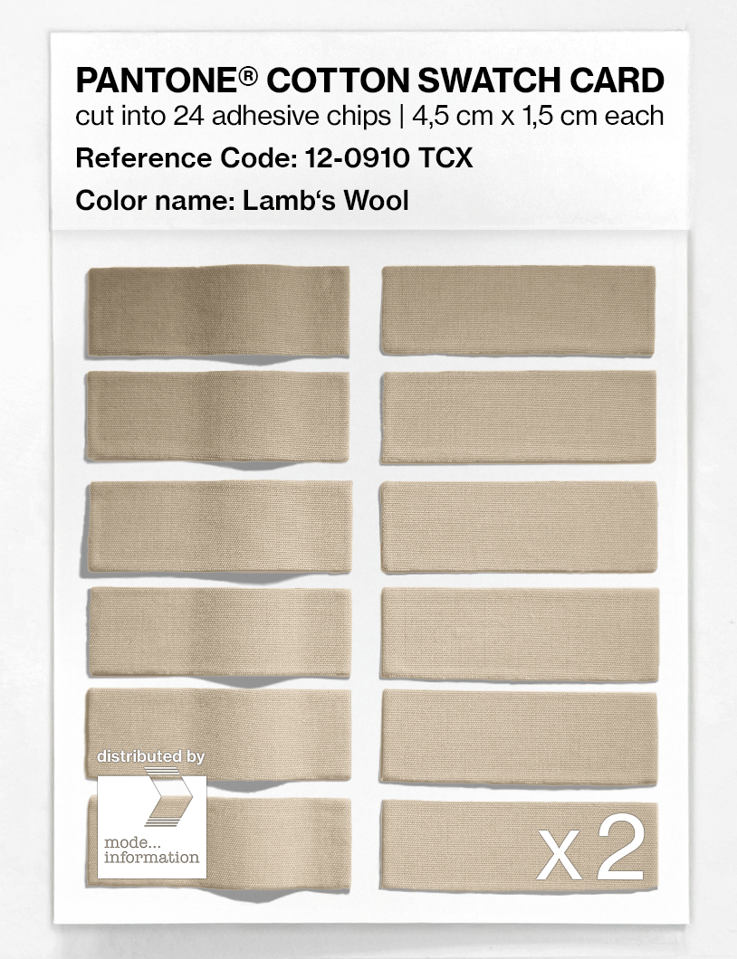 Product image 6 of the product “PANTONE® COTTON SWATCH CARD 12-0910 TCX Lamb's Wool ”