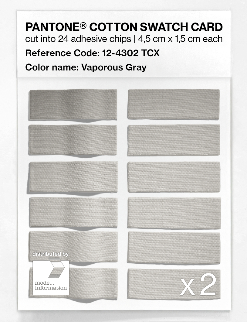 Product image 6 of the product “PANTONE® COTTON SWATCH CARD 12-4302 TCX Vaporous Gray ”