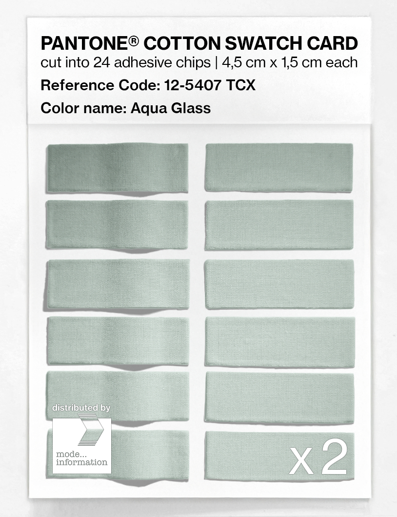 Product image 6 of the product “PANTONE® COTTON SWATCH CARD 12-5407 TCX Aqua Glass ”