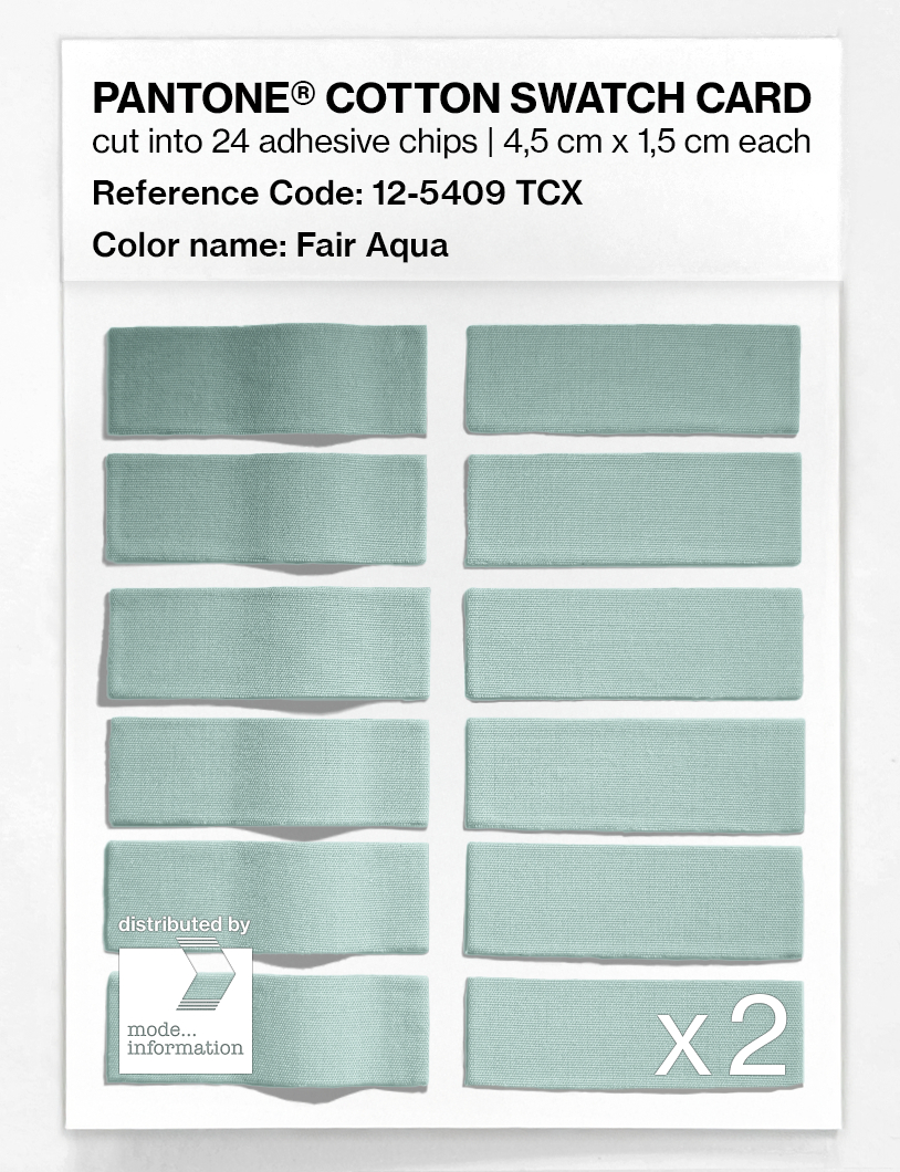 Product image 6 of the product “PANTONE® COTTON SWATCH CARD 12-5409 TCX Fair Aqua ”