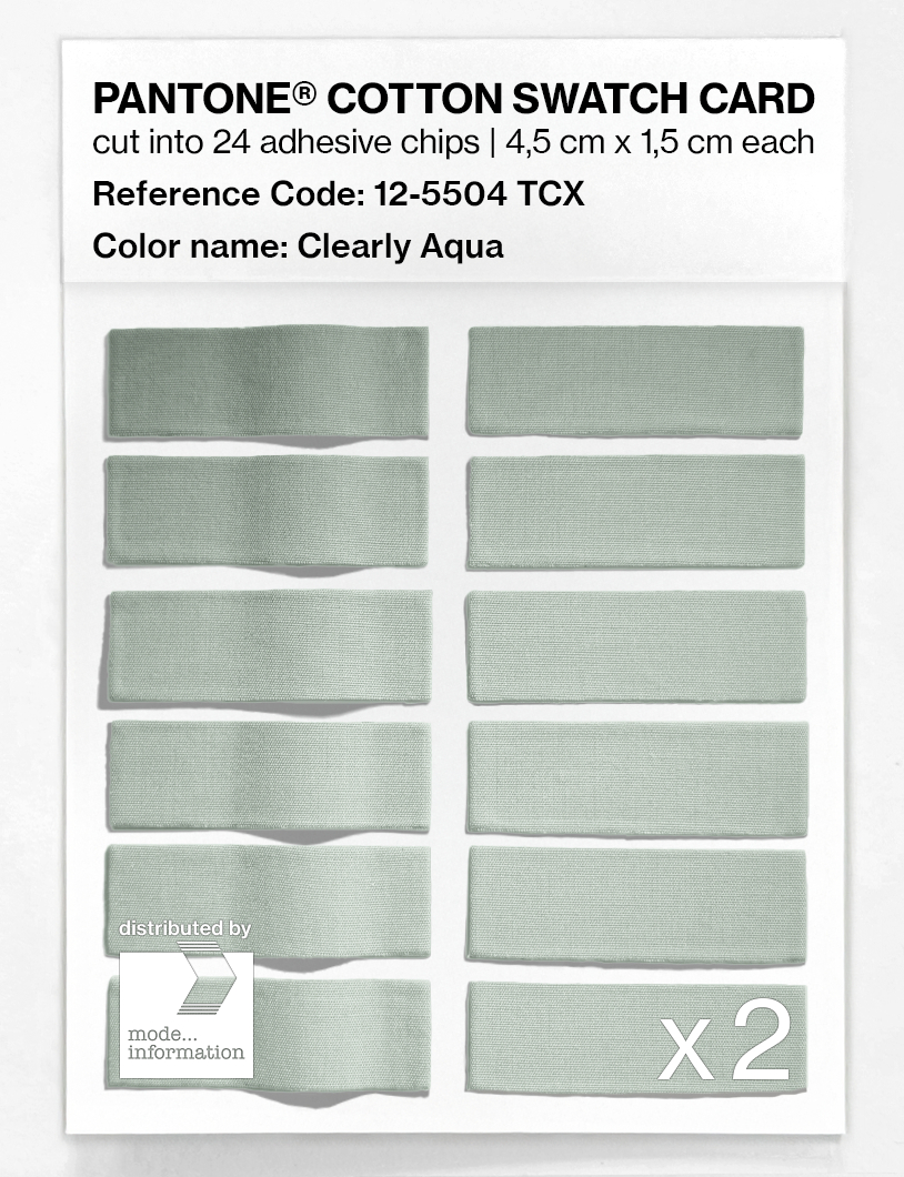 Product image 6 of the product “PANTONE® COTTON SWATCH CARD 12-5504 TCX Clearly Aqua ”