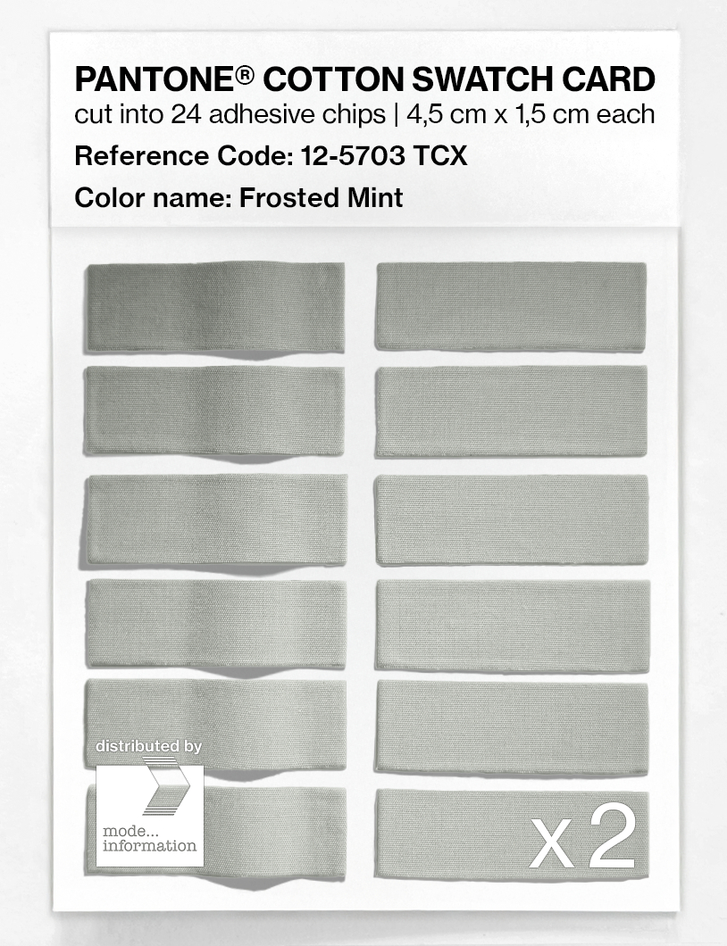 Product image 6 of the product “PANTONE® COTTON SWATCH CARD 12-5703 TCX Frosted Mint ”