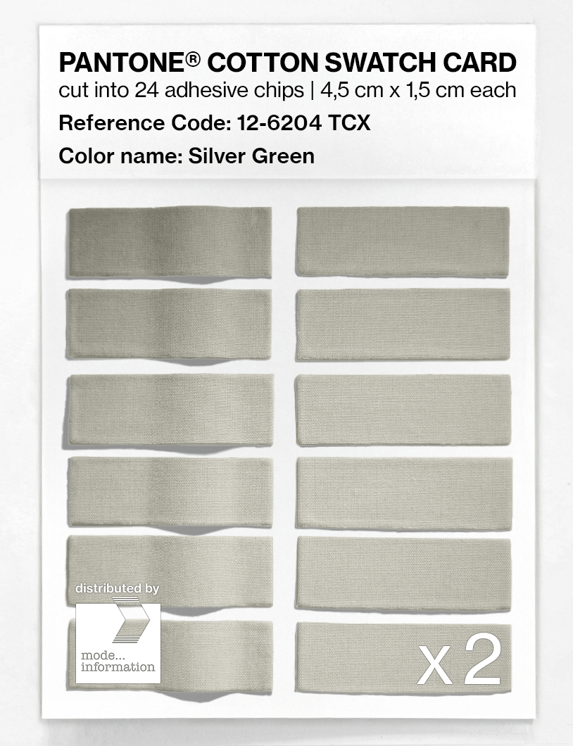 Product image 6 of the product “PANTONE® COTTON SWATCH CARD 12-6204 TCX Silver Green ”