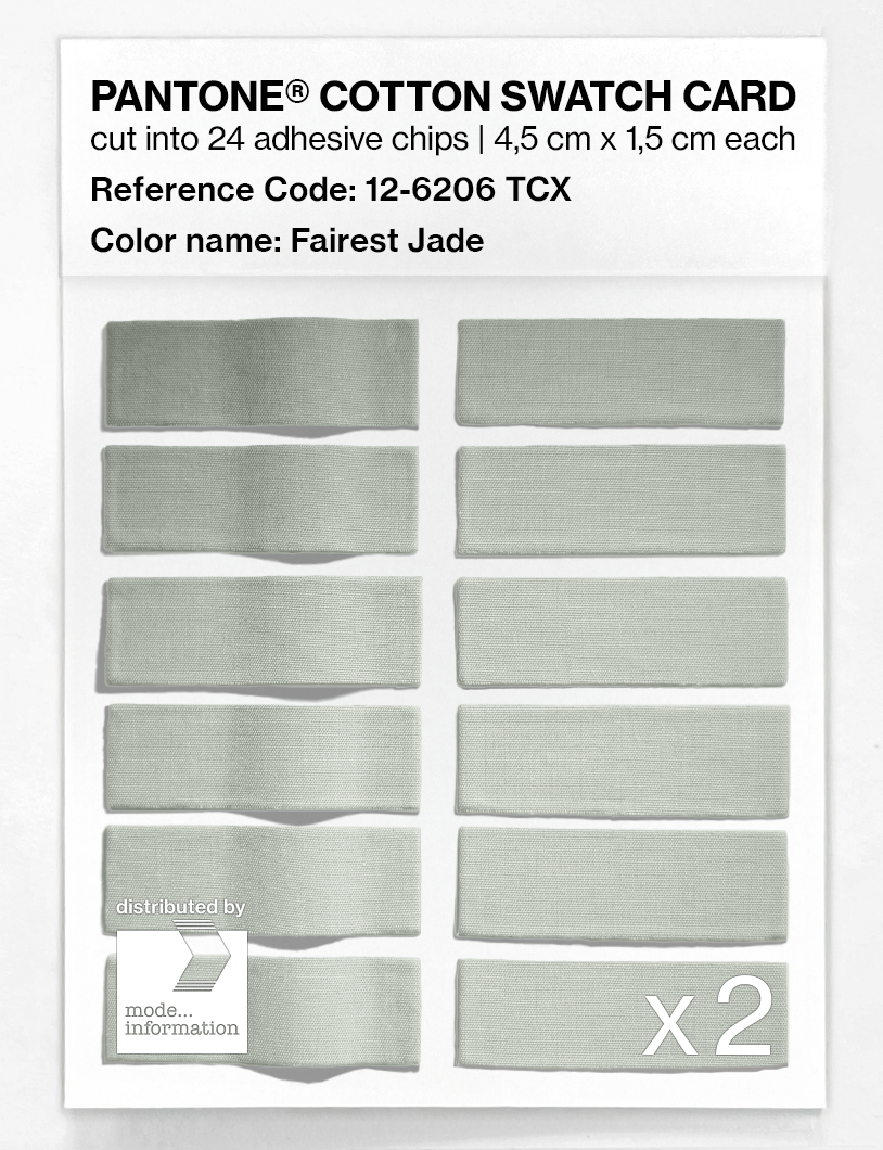Product image 6 of the product “PANTONE® COTTON SWATCH CARD 12-6206 TCX Fairest Jade ”